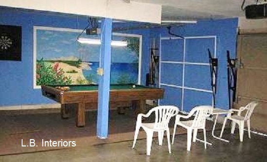 Garage mural, pool table, mural, San Fernando Valley