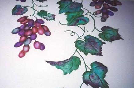 Grapevine Mural, Vine Mural, Sherman Oaks, Grape Mural, Stencils, Mural, Wall Mural,