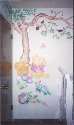 Baby Mural, Nursery Mural, Granada Hills, Winnie the Pooh Mural, Baby's Room Mural,